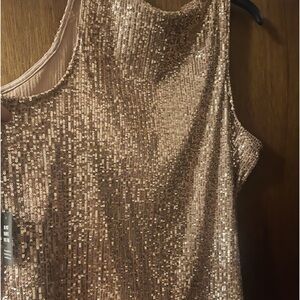 Gold sequin tank